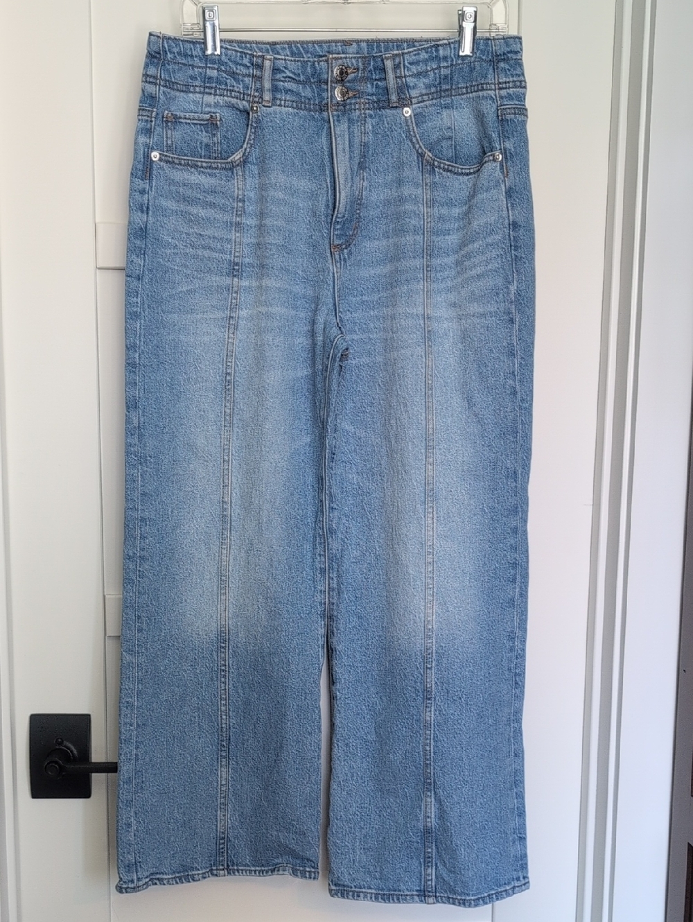 LOFT Light Blue Wide Leg Jeans with Front Seam
